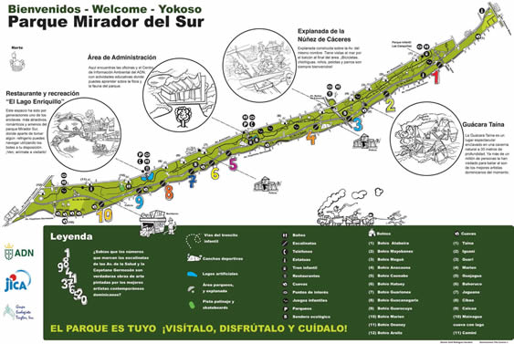 Parque Mirador Sur en el contexto urbano de Santo Domingo